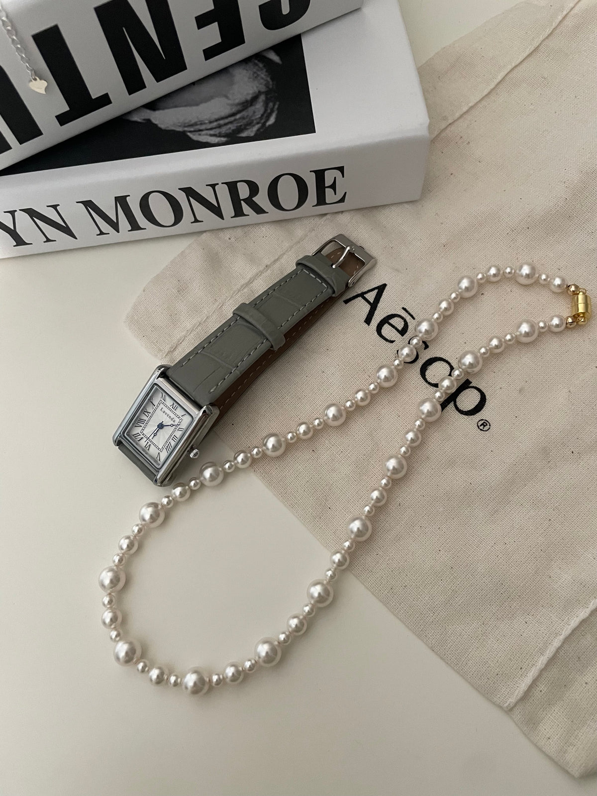 Faux Pearl Necklace 14K Gold Filled with Magnetic Clasp