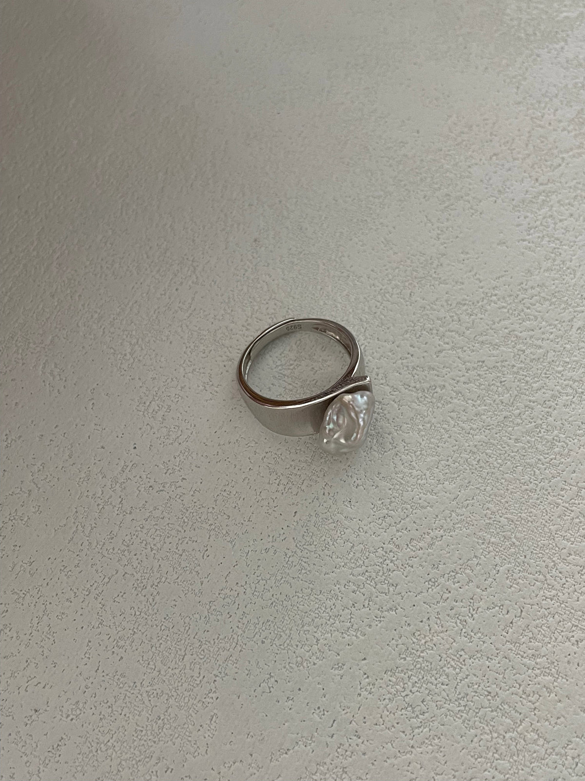 Wide Band Baroque Pearl Open Ring — Cloud Isle