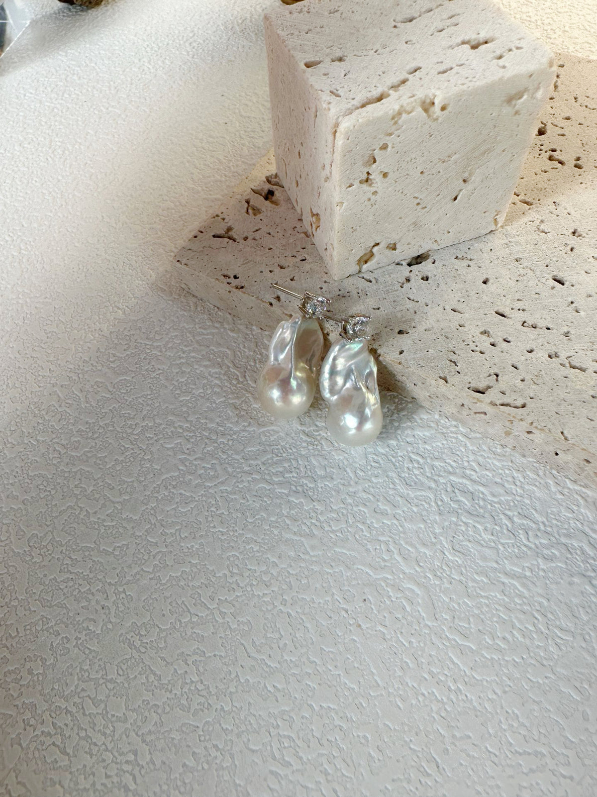 Elegant Baroque Pearl Drop Earrings — Princess Diana Style