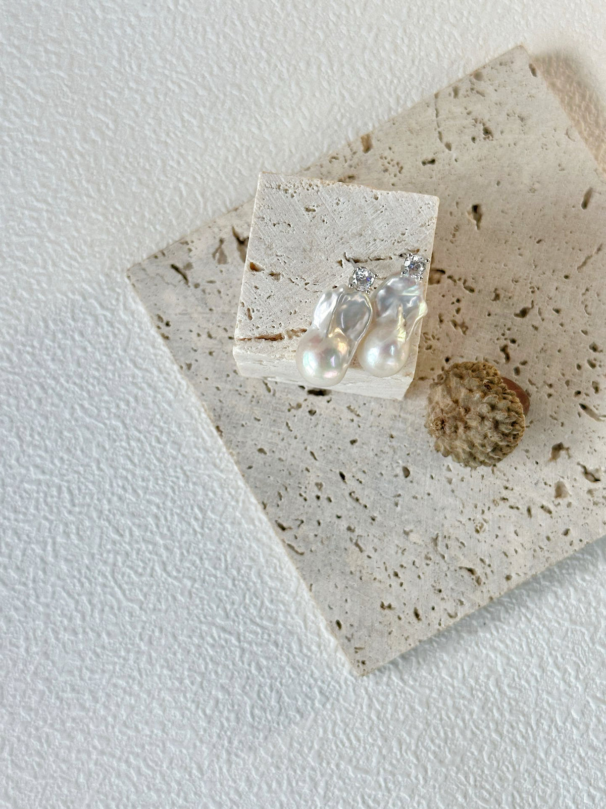 Elegant Baroque Pearl Drop Earrings — Princess Diana Style