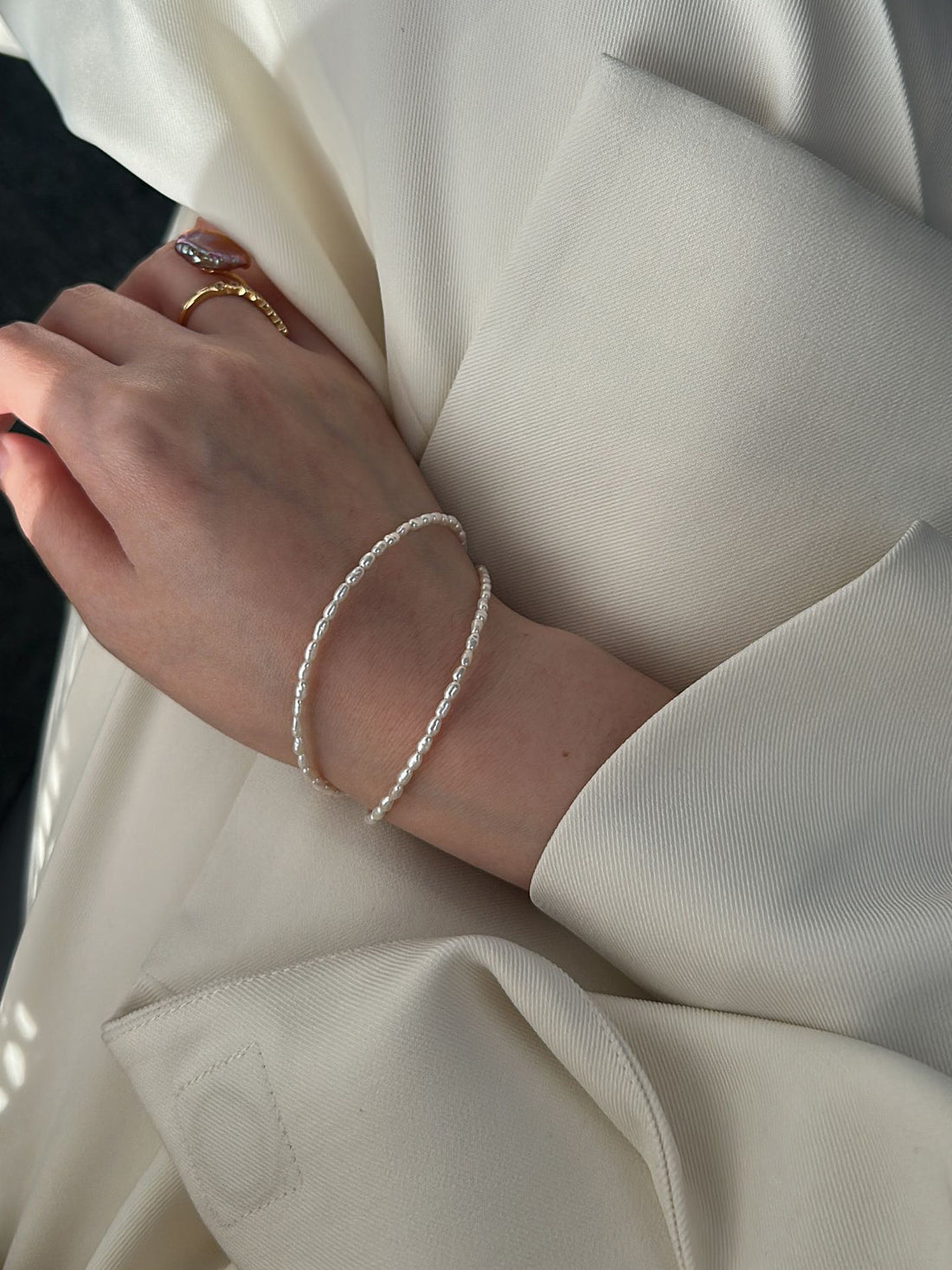 Delicate Double-Strand Keshi Pearl Bracelet