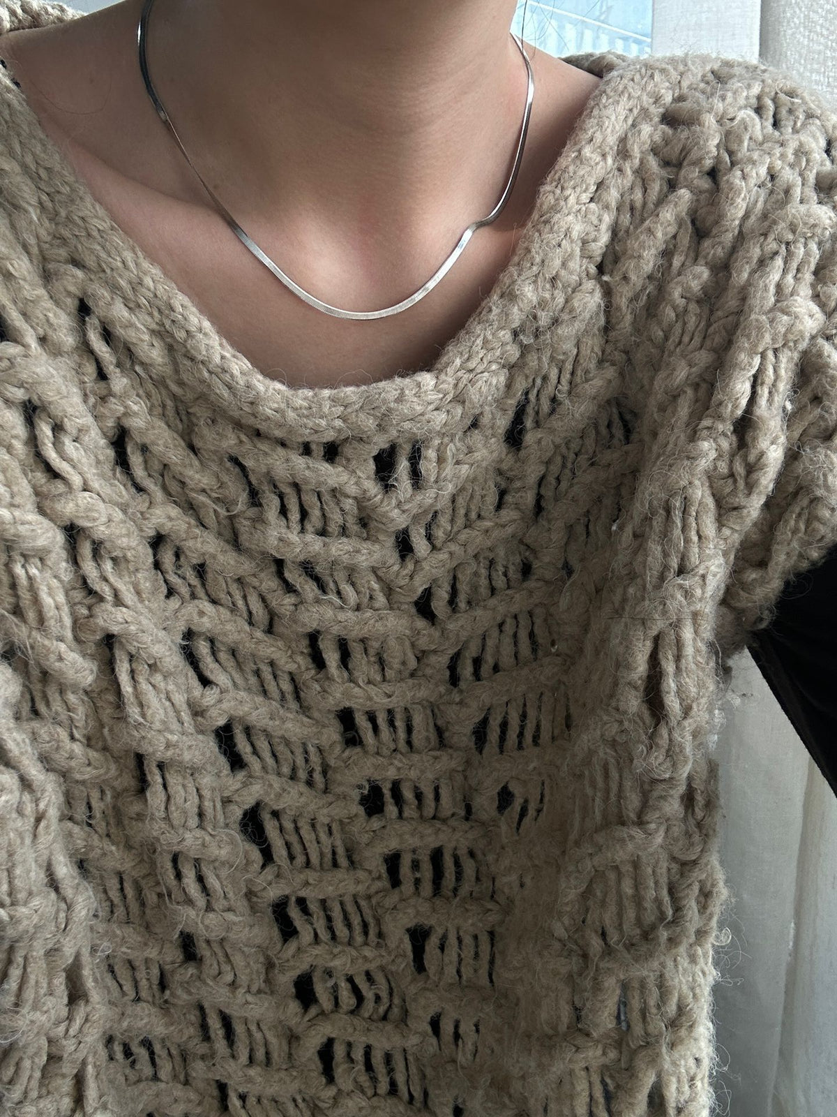 Herringbone Chain Baroque Pearl Necklace