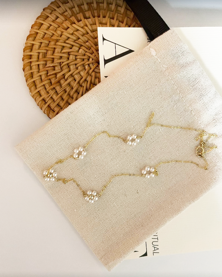 Art‑Inspired Floral Necklace Set, Dreamy Flower Design