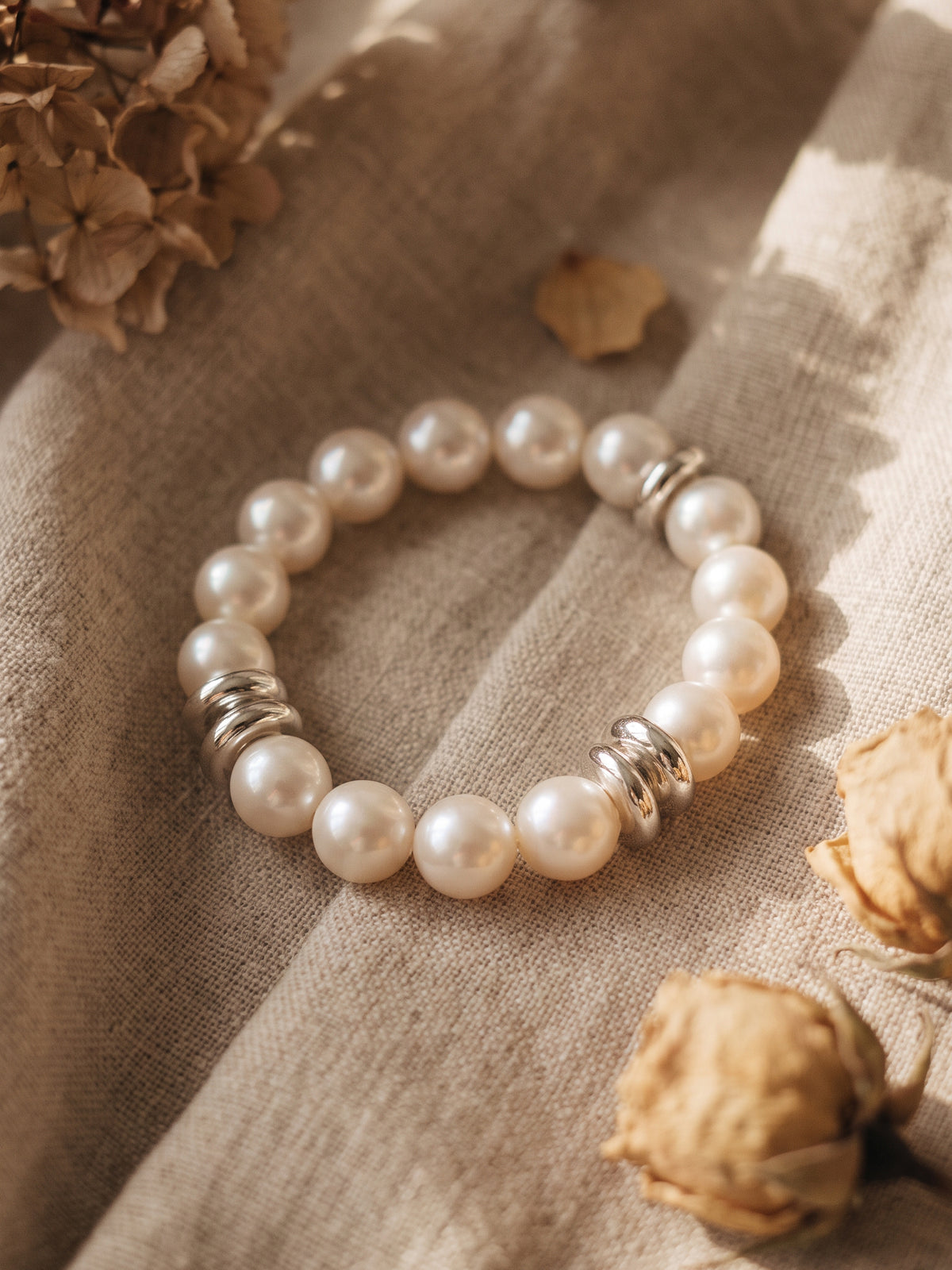 Mini Pearl Bead Ring — Natural Freshwater Pearl & Solid Sterling Silver