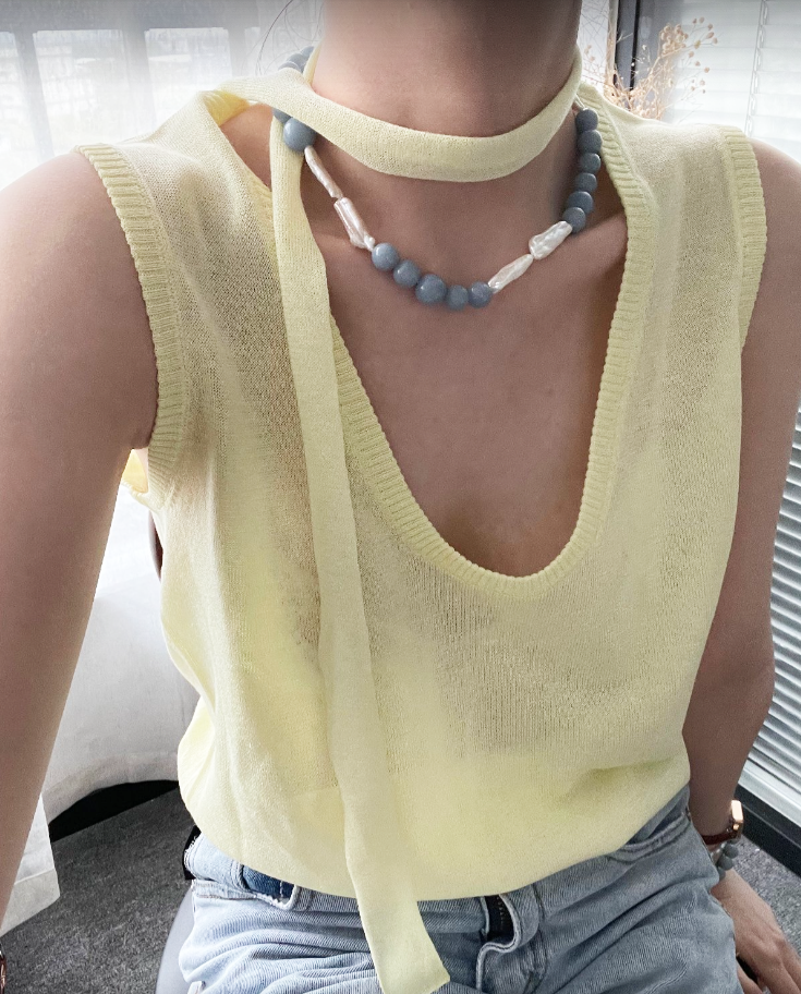 Peruvian Stone Pearl Necklace Set Elegant Artisan Design