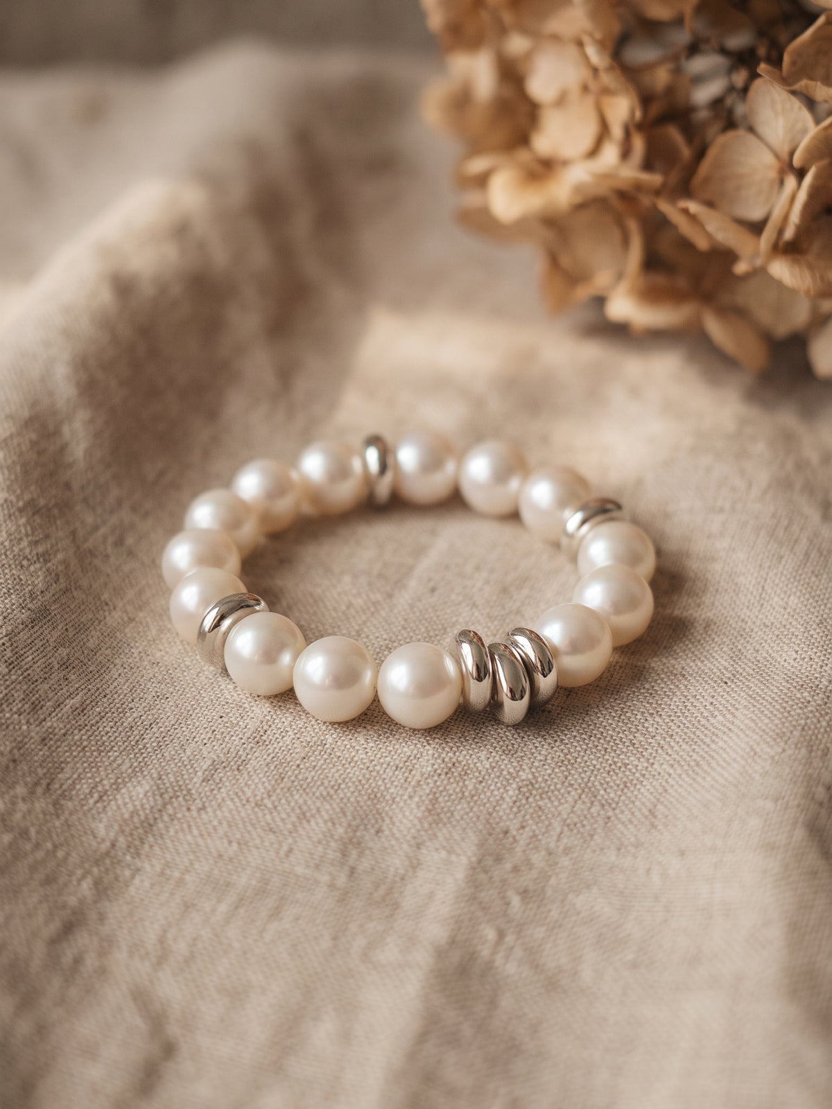 Mini Pearl Bead Ring — Natural Freshwater Pearl & Solid Sterling Silver