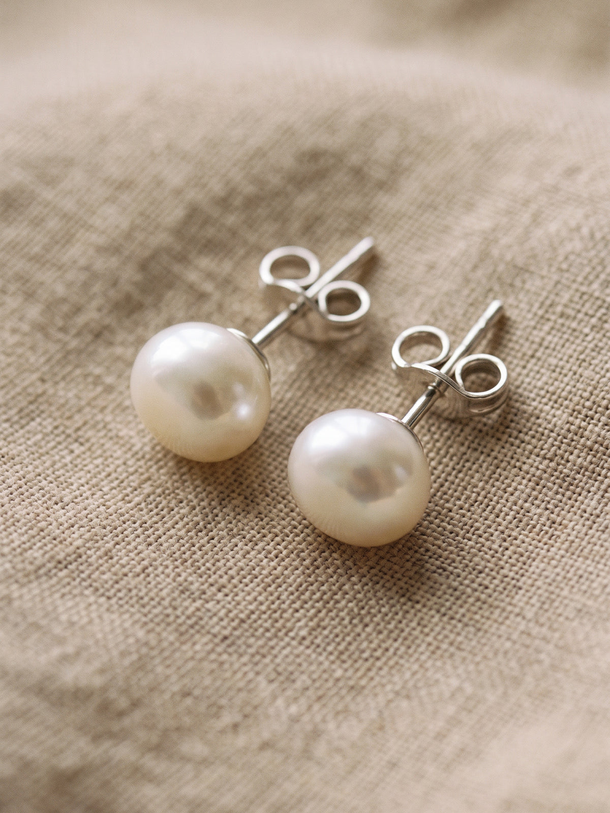 Classic High Luster Pearl Stud Earrings