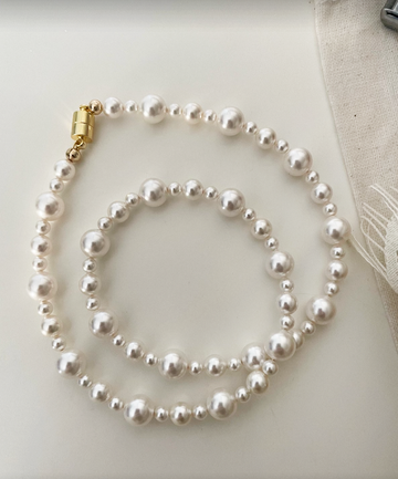 Versatile Jumping Musical Note Pearl Necklace Classic Wearable