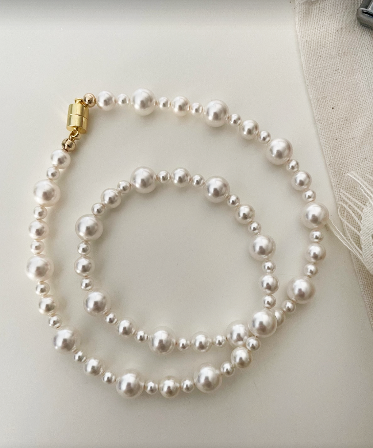 Versatile Jumping Musical Note Pearl Necklace Classic Wearable