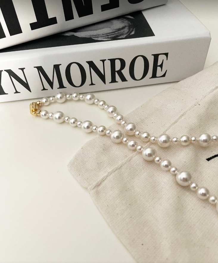 Versatile Jumping Musical Note Pearl Necklace Classic Wearable